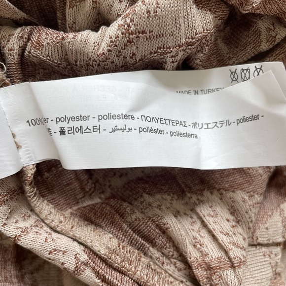 Zara Jacquard Midi Tie Waist Crinkle Detail Dress in Brown Size Medium NWT - Picture 7 of 10